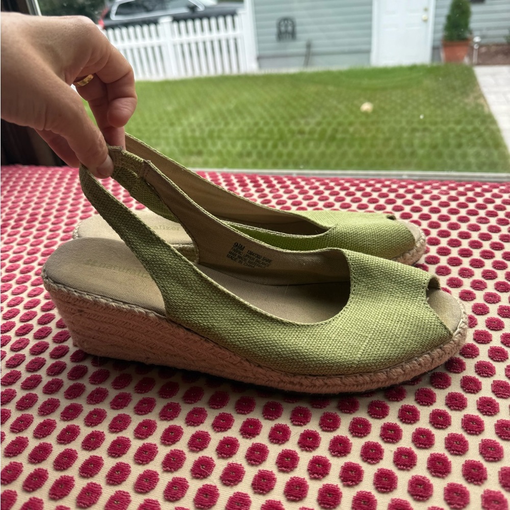 Naturalizer Peep Toe Espadrille Wedges